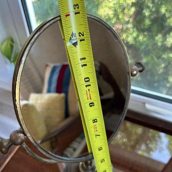 Vintage Tabletop Vanity Mirror with Ornate Floral and Rhinestone Embellishments - Picture 16 of 16